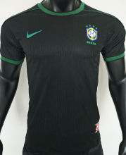 1998 Brazil Black Retro Player Version Soccer Jersey 球员版