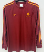 2026/27 Roma Red Retro Style Fans Long Sleeve Soccer Jersey