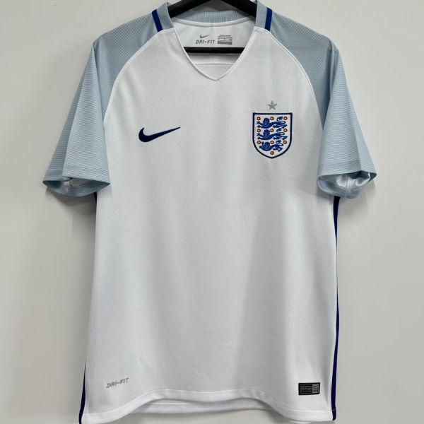 2016 England Home White Retro Soccer Jersey
