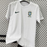 2026/27 Brazil White Casual Pure Cotton T-Shirt