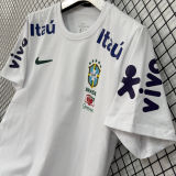 2026/27 Brazil White Casual Pure Cotton T-Shirt