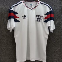 1990 England White Retro Soccer Jersey