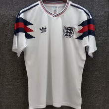 1990 England White Retro Soccer Jersey