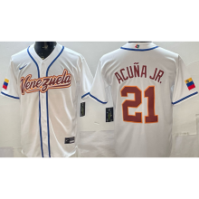 2026 WBC Venezuela #21 ACUNA JR. White Baseball Jersey