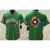 2026 WBC Mexico Green Baseball Jersey 袖有花