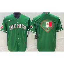 2026 WBC Mexico Green Baseball Jersey 袖有花