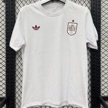 2026/27 Spain White Casual Pure Cotton T-Shirt   T293