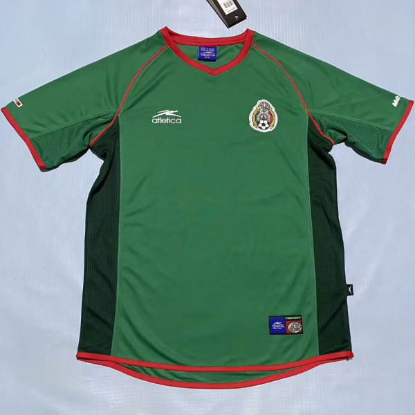 1998 Mexico Green Retro Soccer Jersey