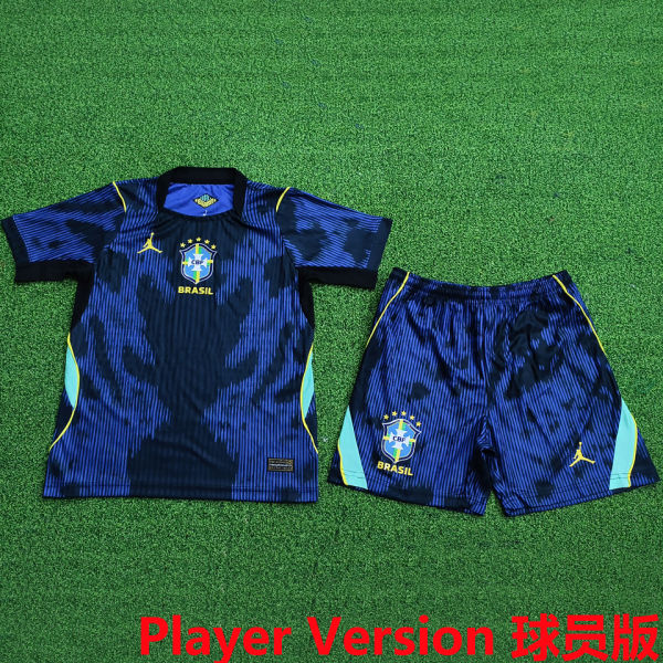 2026/27 Brazil Away Blue Player Version Kids Jersey 球员版童装