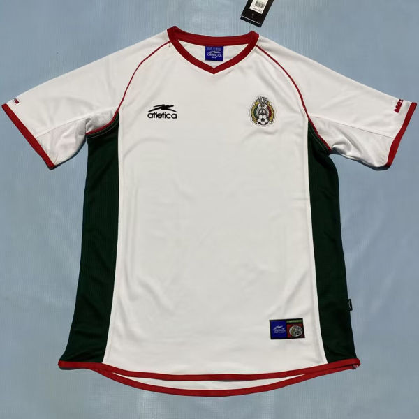 1998 Mexico White Retro Soccer Jersey