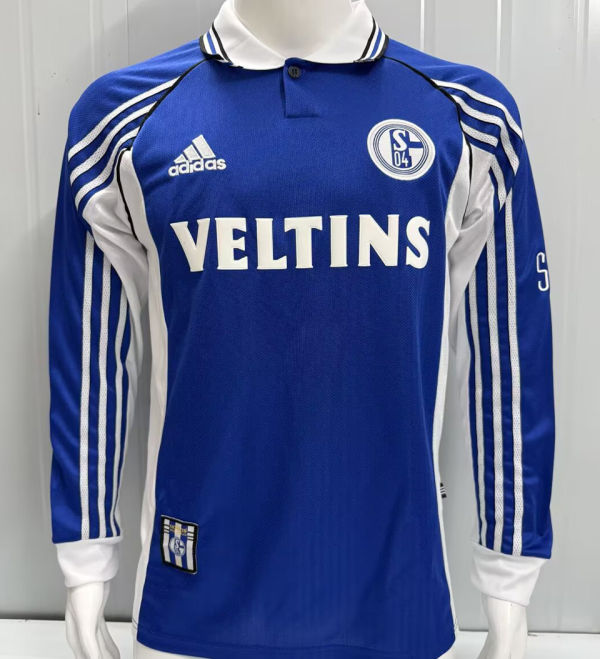 1998/2000 Schalke 04 Blue Retro Long Sleeve Soccer Jersey