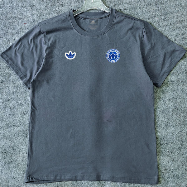 2026/27 Colombia Retro Style Pure Cotton T-Shirt 队微 蓝色