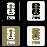 橡胶 儿童  FIFA WORLD CUP 2026 Rubber Kids Patch Right Patch 右臂章 白底金字 (You can buy it alone OR tell us which jersey to print it on. )