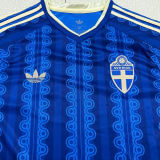 2026/27 Sweden Away Fans Soccer Jersey (Have Right Patch 有右臂章 白底黑字）
