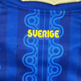 2026/27 Sweden Away Fans Soccer Jersey (Have Right Patch 有右臂章 白底黑字）