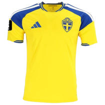 2026/27 Sweden Home Yellow Fans Soccer Jersey (Have Right Patch 有右臂章 黑底白字）