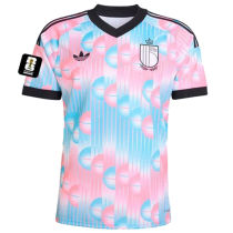 2026/27 Belgium Away Fans Soccer Jersey (Have Right Patch 有右臂章 黑底白字）