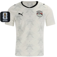2026/27 Egypt Away White Fans Soccer Jersey (Have Right Patch 有右臂章 黑底白字）