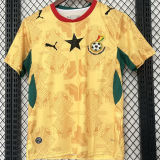 2026/27 Ghana Away Yellow Fans Soccer Jersey (Have Right Patch 有右臂章 黑底白字）