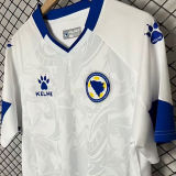 2026/27 Bosnia-Herzegovina Away White Fans Soccer Jersey 波黑 (Have Right Patch 有右臂章 黑底白字）