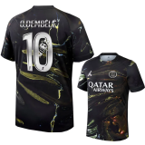 O. Dembélé #10 PSG x Labubu Dark Night Edition Black Fans Soccer Jersey 2025/26  拉布布字体★★