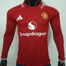 2026/27 M Utd Home Red Player Version Long Sleeve Soccer Jersey