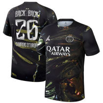 BACK2BACK #26 CHAMPIONS D'EUROPE 2026 PSG Dark Night Edition Black Fans Soccer Jersey  (2 Stars 2星）