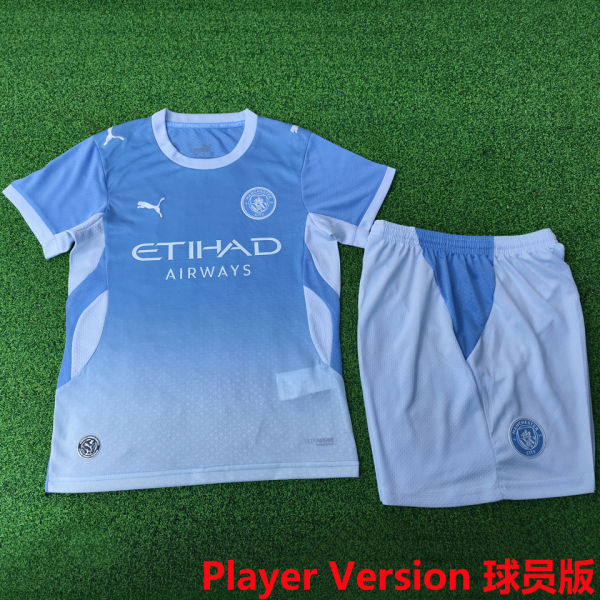 2026/27 Man City Home Player Version Kids Soccer Jersey 球员版童装