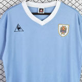1986 Uruguay Home Blue Retro Soccer Jersey