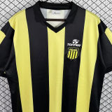 1987 Penarol Home Yellow Black Retro Soccer Jersey