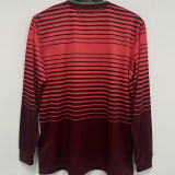 2014 Portugal Home Red Retro Long Sleeve Soccer Jersey