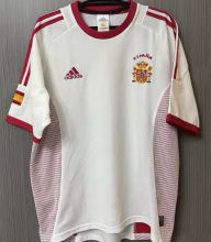 2002 Spain Away White Retro Soccer Jersey