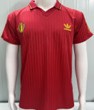 1990 Belgium Home Red Retro Soccer Jersey