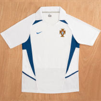 2002 Portugal Away White Retro Soccer Jersey