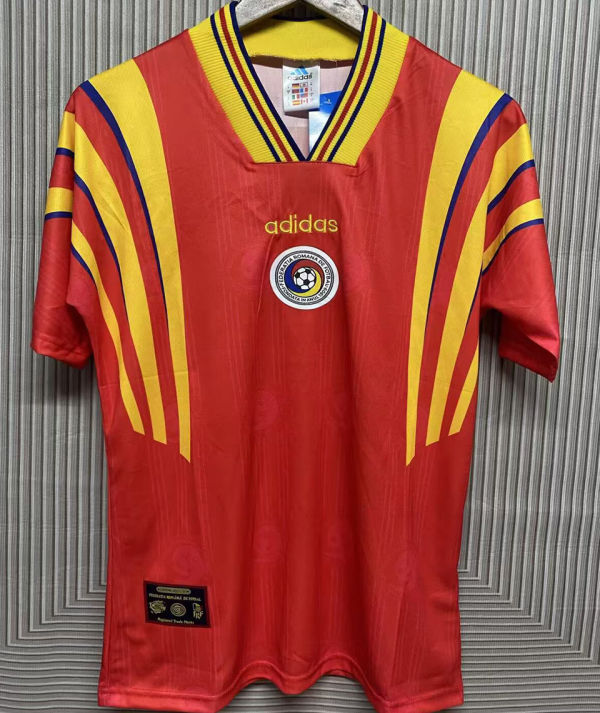 1996 Romania Red Retro Soccer Jersey