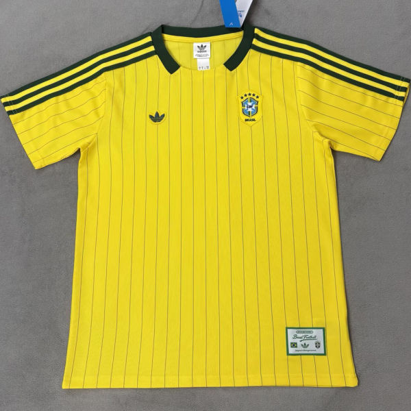 2026/27 Brazil Yellow Retro Style Fans Soccer Jersey