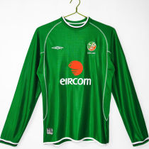 2002 Ireland Home Green Retro Long Sleeve Soccer Jersey