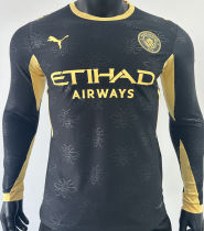 2026/27 Man City Third Black Player Version Long Sleeve Soccer Jersey