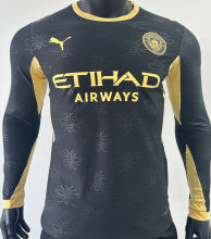 2026/27 Man City Third Black Player Version Long Sleeve Soccer Jersey