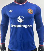 2026/27 M Utd Away Blue Player Version Long Sleeve Soccer Jersey