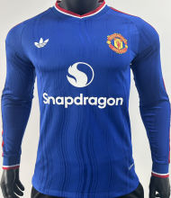 2026/27 M Utd Away Blue Player Version Long Sleeve Soccer Jersey