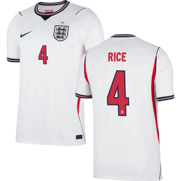 RICE #4 England 1:1 Quality Home Fans Jersey 2026/27