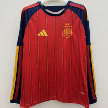 2026/27 Spain Home Red Fans Long Sleeve Soccer Jersey （2 Stars 2星）