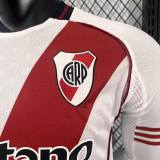 2025/26 River Plate Home White Long Sleeve Player Version Soccer Jersey