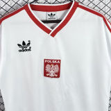 1986 Poland Home White Retro Soccer Jersey