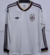 2026/27 Spain Away White Fans Long Sleeve Soccer Jersey （2 Stars 2星）