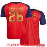 CAMPEONES #26 Spain Home Red Player Version Soccer Jersey （2 Stars 2星）2026/27 ★★