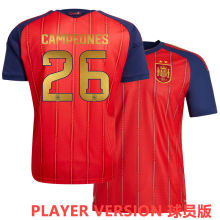 CAMPEONES #26 Spain Home Red Player Version Soccer Jersey （2 Stars 2星）2026/27 ★★