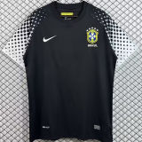 2010 Brazil Goalkeeper Black Retro Soccer Jersey