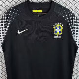 2010 Brazil Goalkeeper Black Retro Soccer Jersey